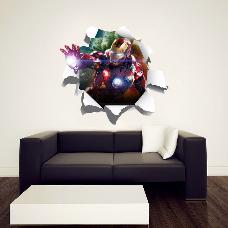 Iron Man Bursting! Super Hero Wall Sticker Decal WC220