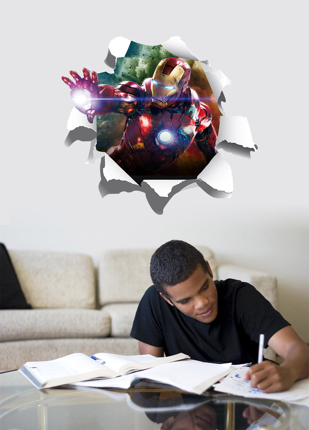 Iron Man Bursting! Super Hero Wall Sticker Decal WC220