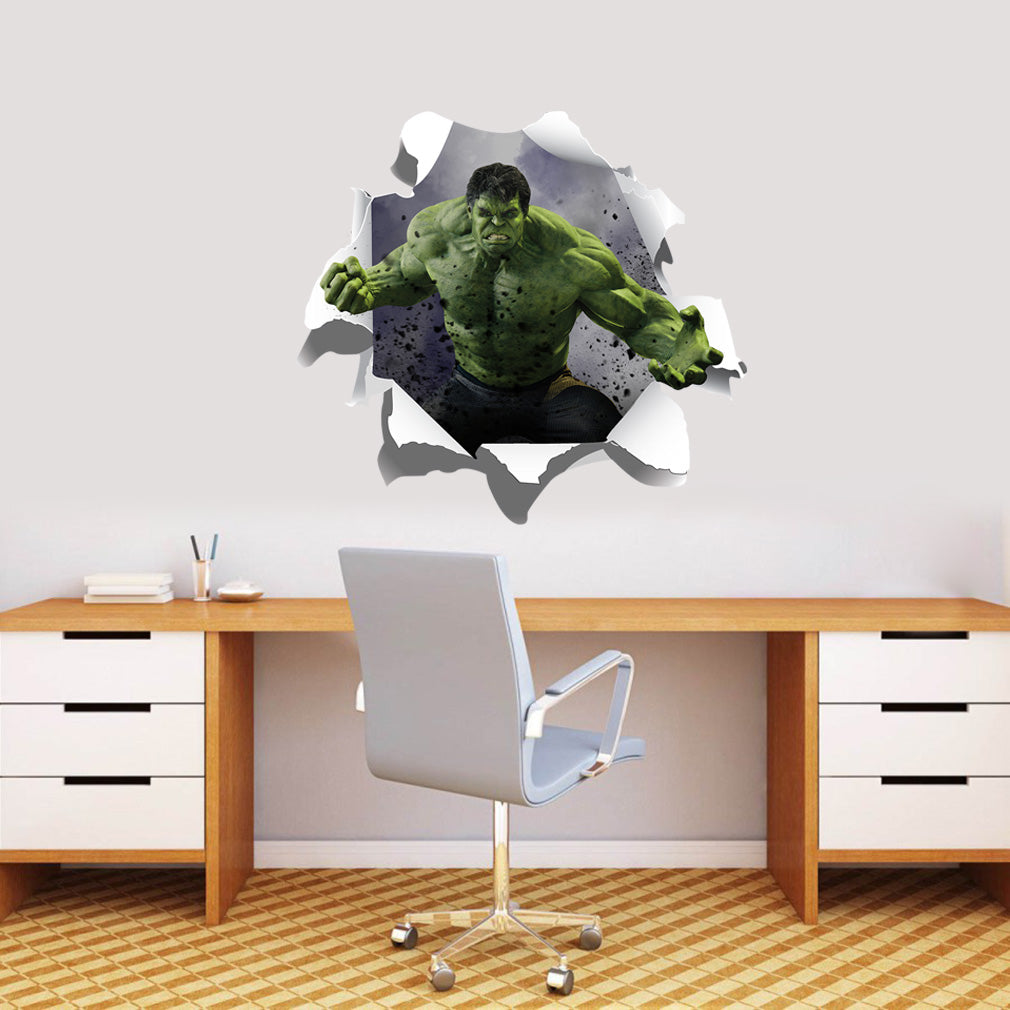 Hulk Torn Paper 3D Effect Super Hero Wall Sticker Decal WC222