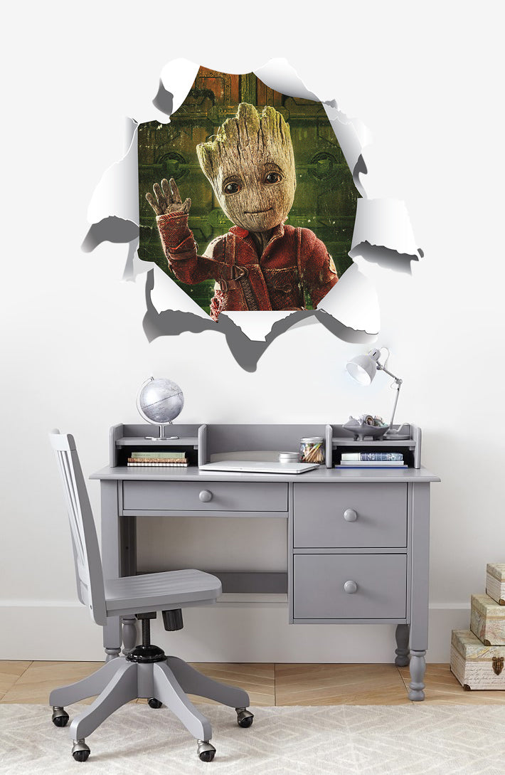 GROOT Guardians Of The Galaxy 3D Torn Paper Style Wall Sticker Decal WC225
