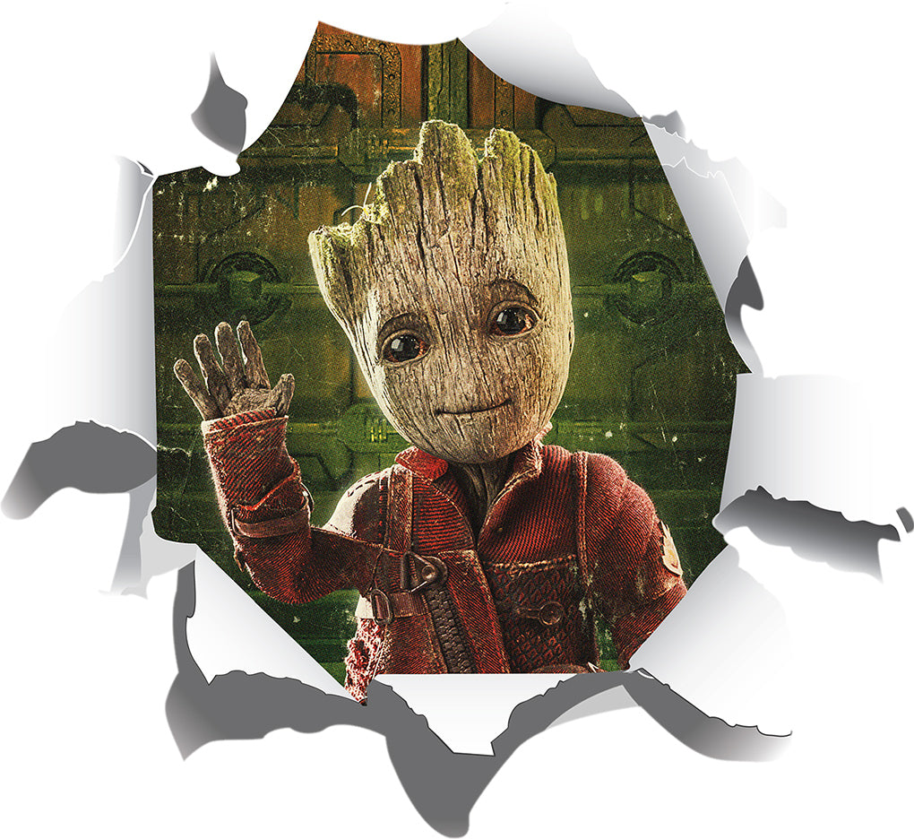GROOT Guardians Of The Galaxy 3D Torn Paper Style Wall Sticker Decal WC225