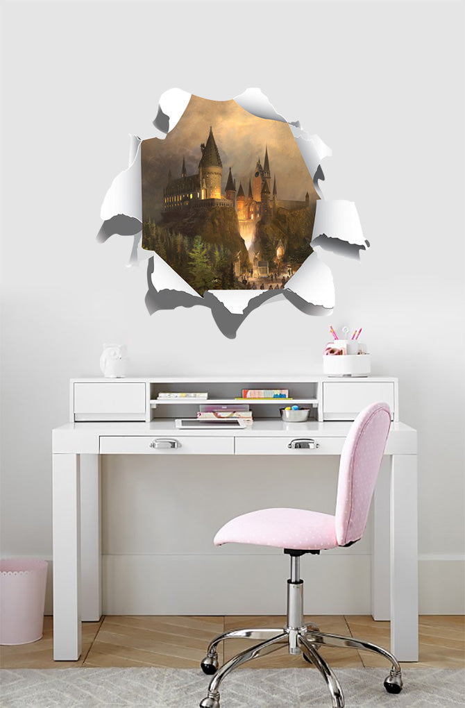 Poudlard Harry Potter 3D Torn Paper Effect Wall Sticker Décalcomanies WC227