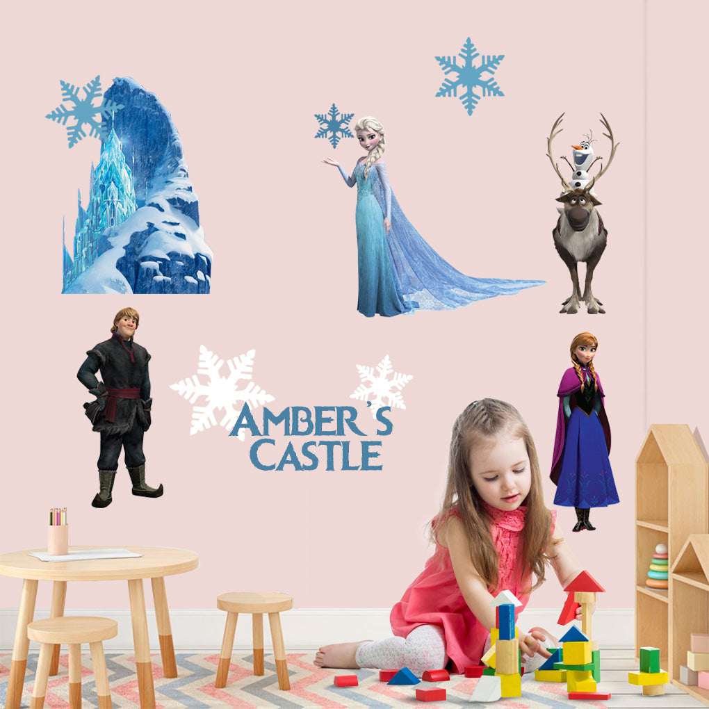 Frozen Set Custom Name Wall Sticker Décalque WC233