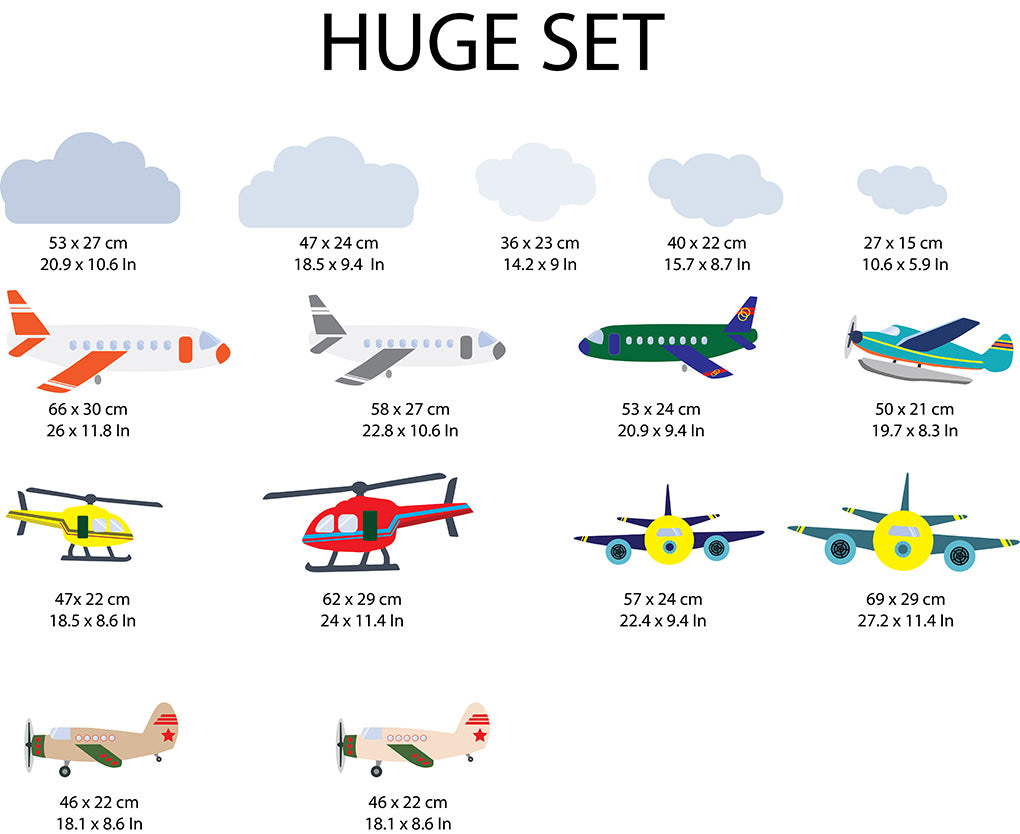 Planes Aviation Set Wall Stickers Decals WC243