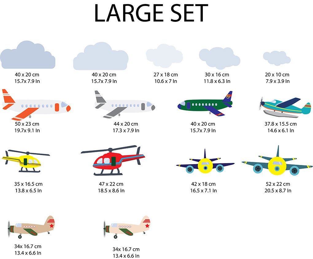 Planes Aviation Set Wall Stickers Decals WC243