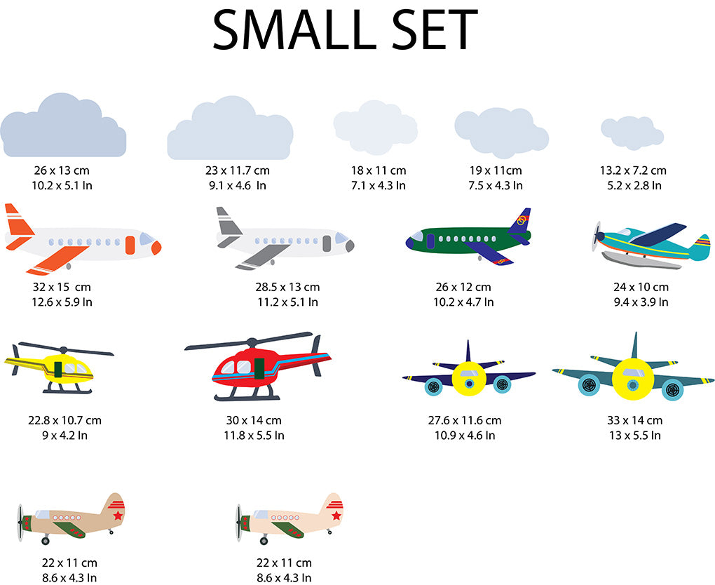 Planes Aviation Set Wall Stickers Decals WC243