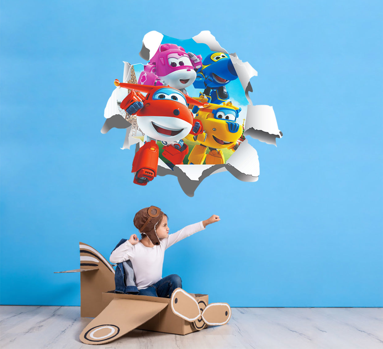 Super Wings 3D Torn Paper Effect Wall Sticker Decal WC246