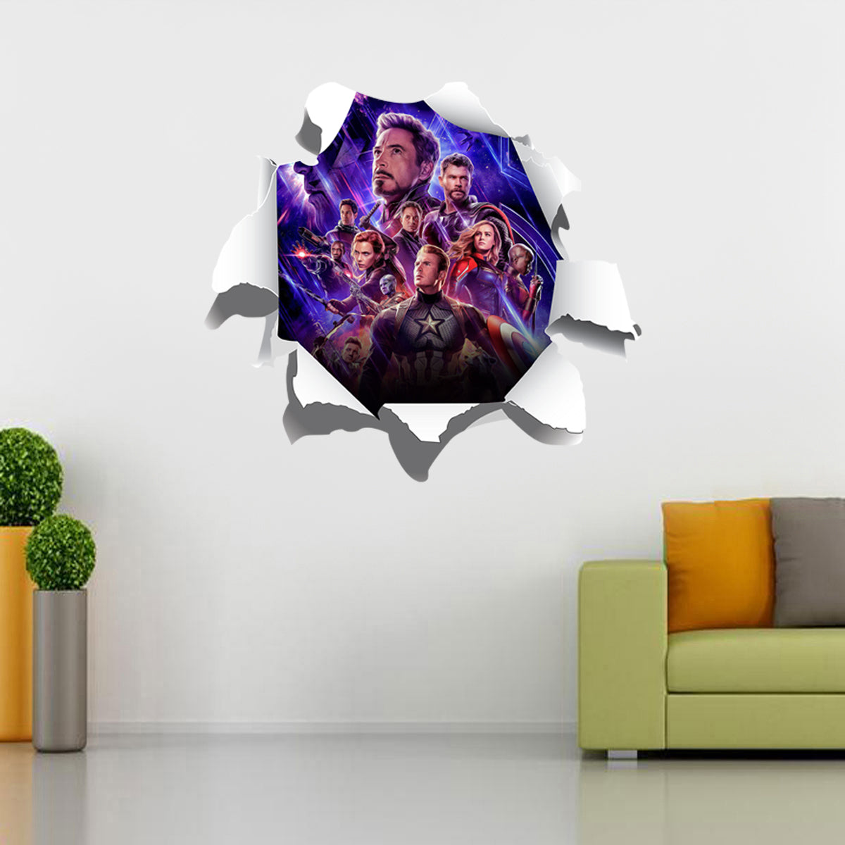 The Avengers Superheroes 3D Torn Paper Style Wall Sticker Decal WC266