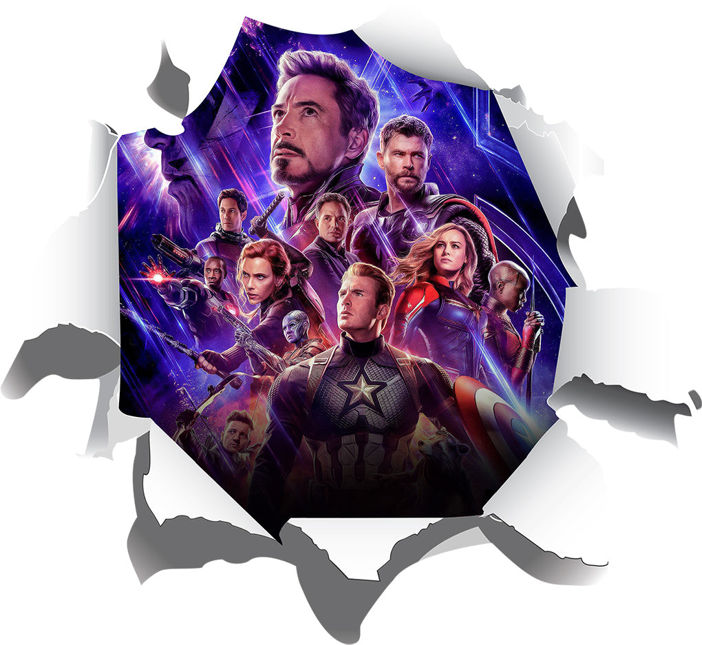 The Avengers Superheroes 3D Torn Paper Style Wall Sticker Decal WC266