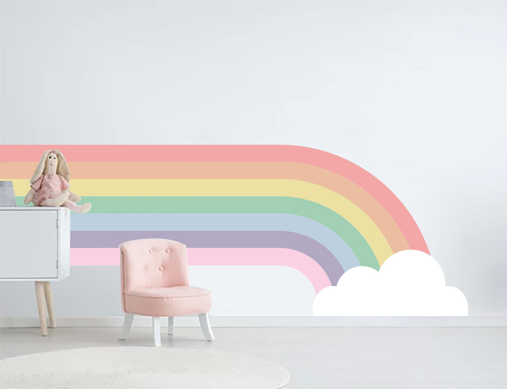 AUTOCOLLANT MURAL PERSONNALISÉ CLOUD RAINBOW Décalque WC284