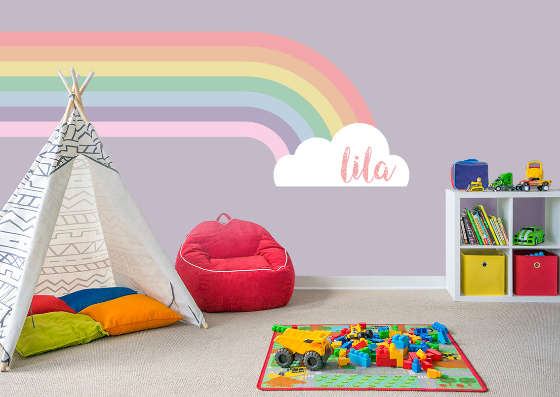 AUTOCOLLANT MURAL PERSONNALISÉ CLOUD RAINBOW Décalque WC284