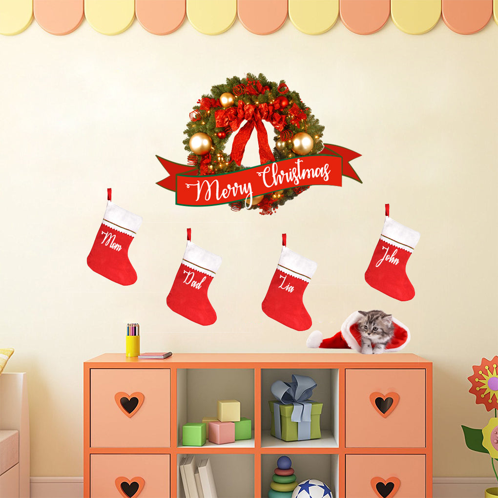 Christmas Personalized Custom Name Wall Sticker Decal WC302