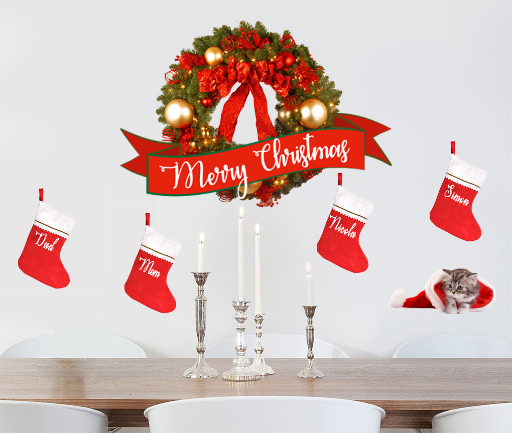 Christmas Personalized Custom Name Wall Sticker Decal WC302