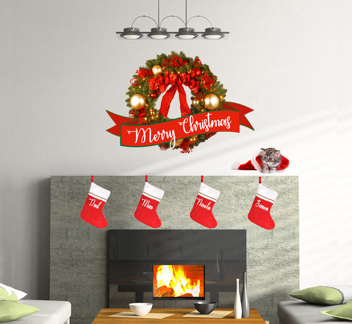 Christmas Personalized Custom Name Wall Sticker Decal WC302