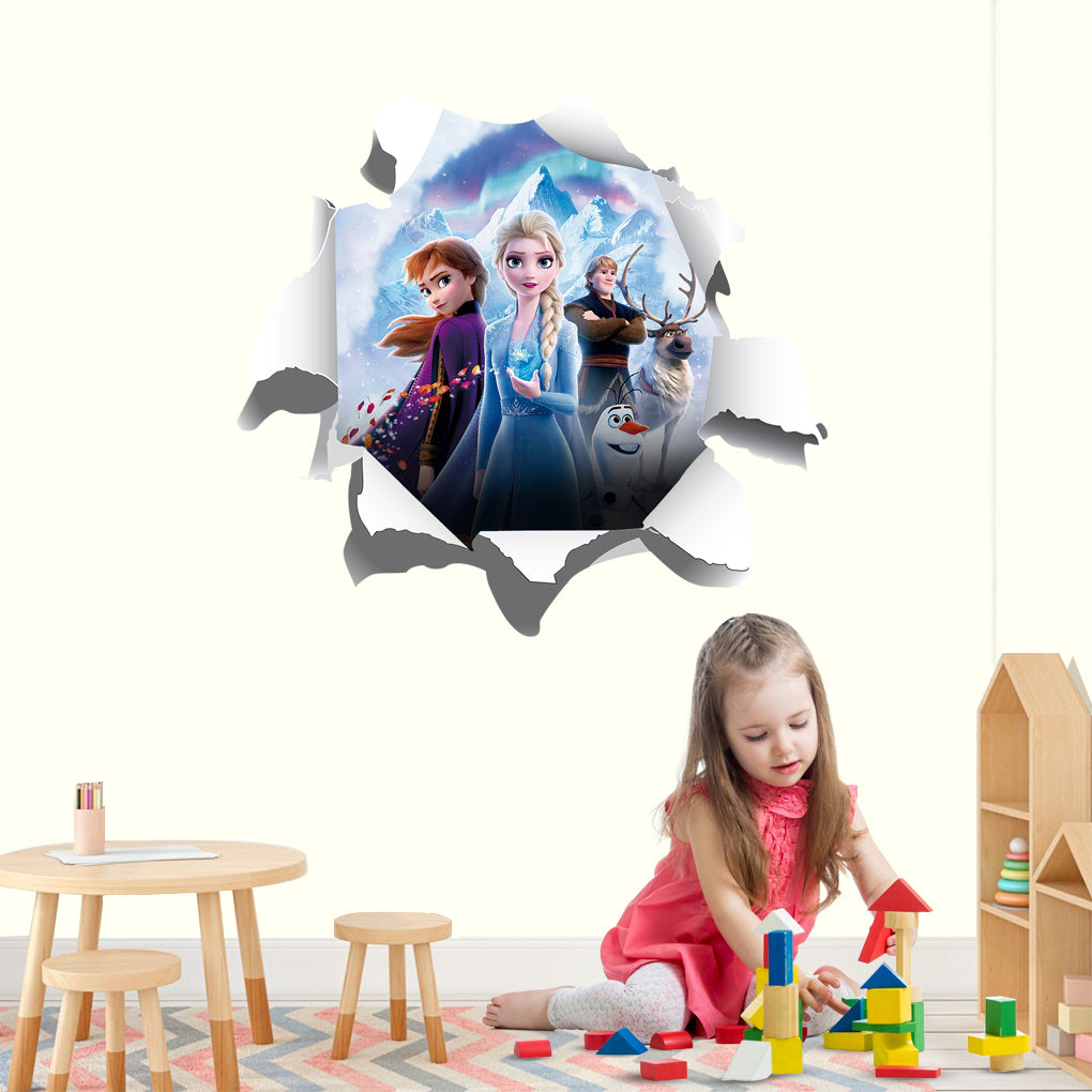 Frozen 3D Torn Paper Effect Wall Sticker Decal WC304
