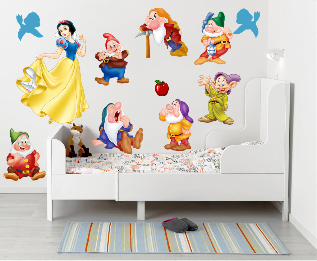 Snow White & The Seven Dwarfs Set Wall Sticker Decal WC333