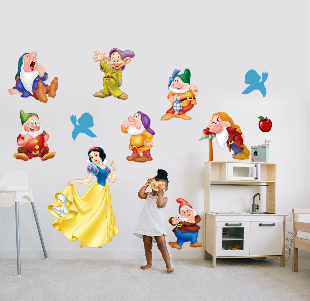 Snow White & The Seven Dwarfs Set Wall Sticker Decal WC333