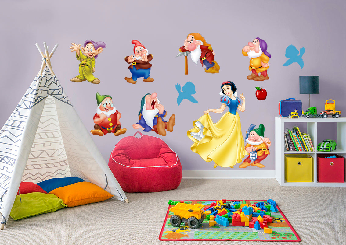 Snow White & The Seven Dwarfs Set Wall Sticker Decal WC333
