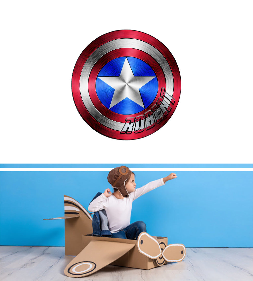 Captain America Shield Personnalisé Custom Name Wall Sticker Décalque WC335
