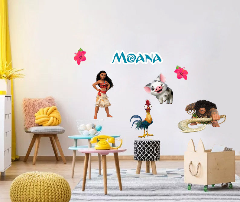 Moana Disney Princess Set Wall Sticker Autocollant WC340
