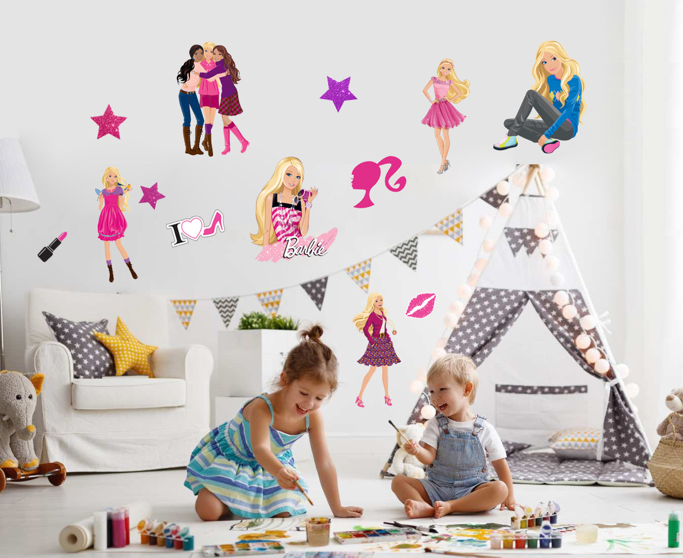 Barbie Super-Set Wall Sticker Décalque WC349