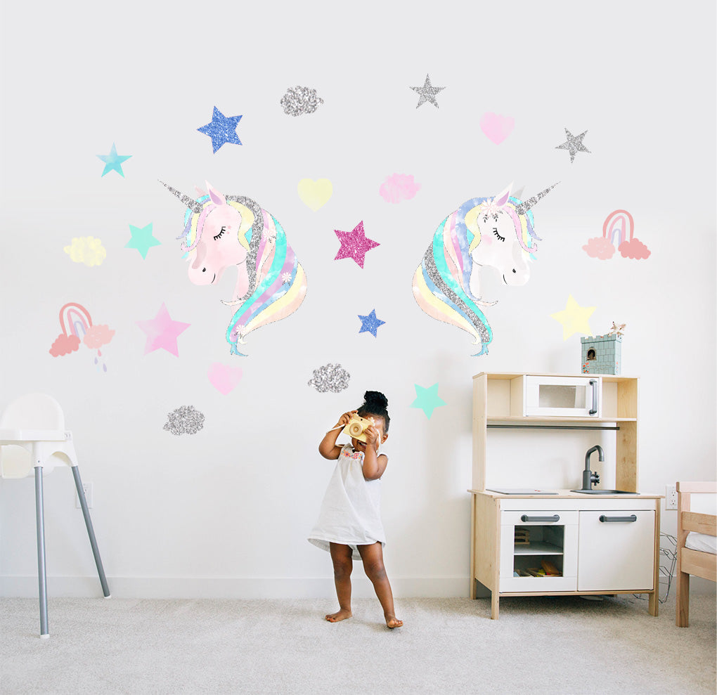 UNICORN RAINBOW Super-Set Wall Sticker Decal WC350