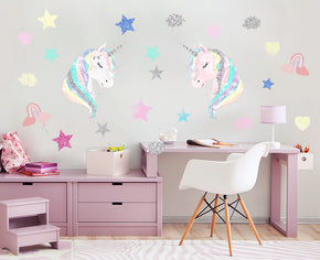 UNICORN RAINBOW Super-Set Wall Sticker Decal WC350
