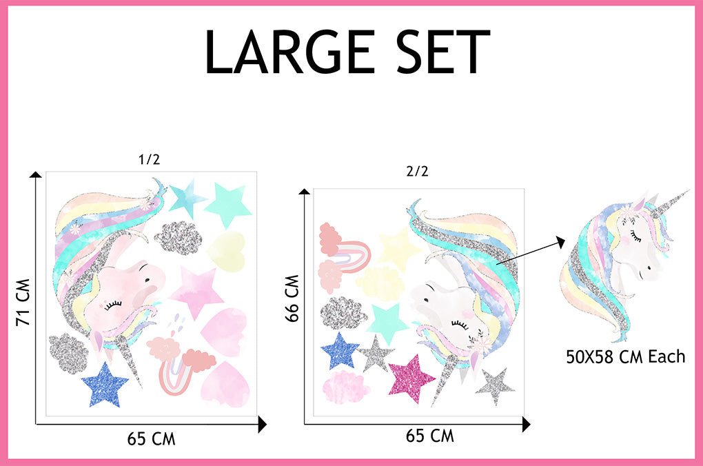 UNICORN RAINBOW Super-Set Wall Sticker Decal WC350