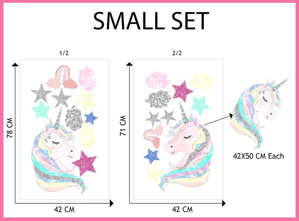 UNICORN RAINBOW Super-Set Wall Sticker Decal WC350