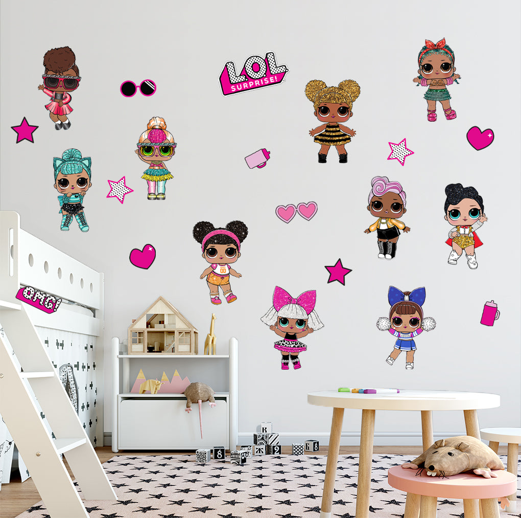 LOL SURPRISE Dolls Set Wall Sticker Decal WC358