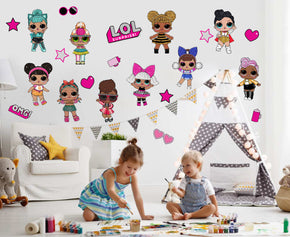 LOL SURPRISE Dolls Set Wall Sticker Decal WC358