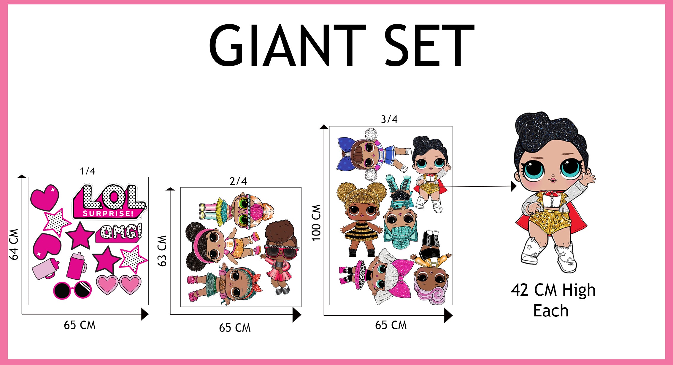 LOL SURPRISE Dolls Set Wall Sticker Decal WC358
