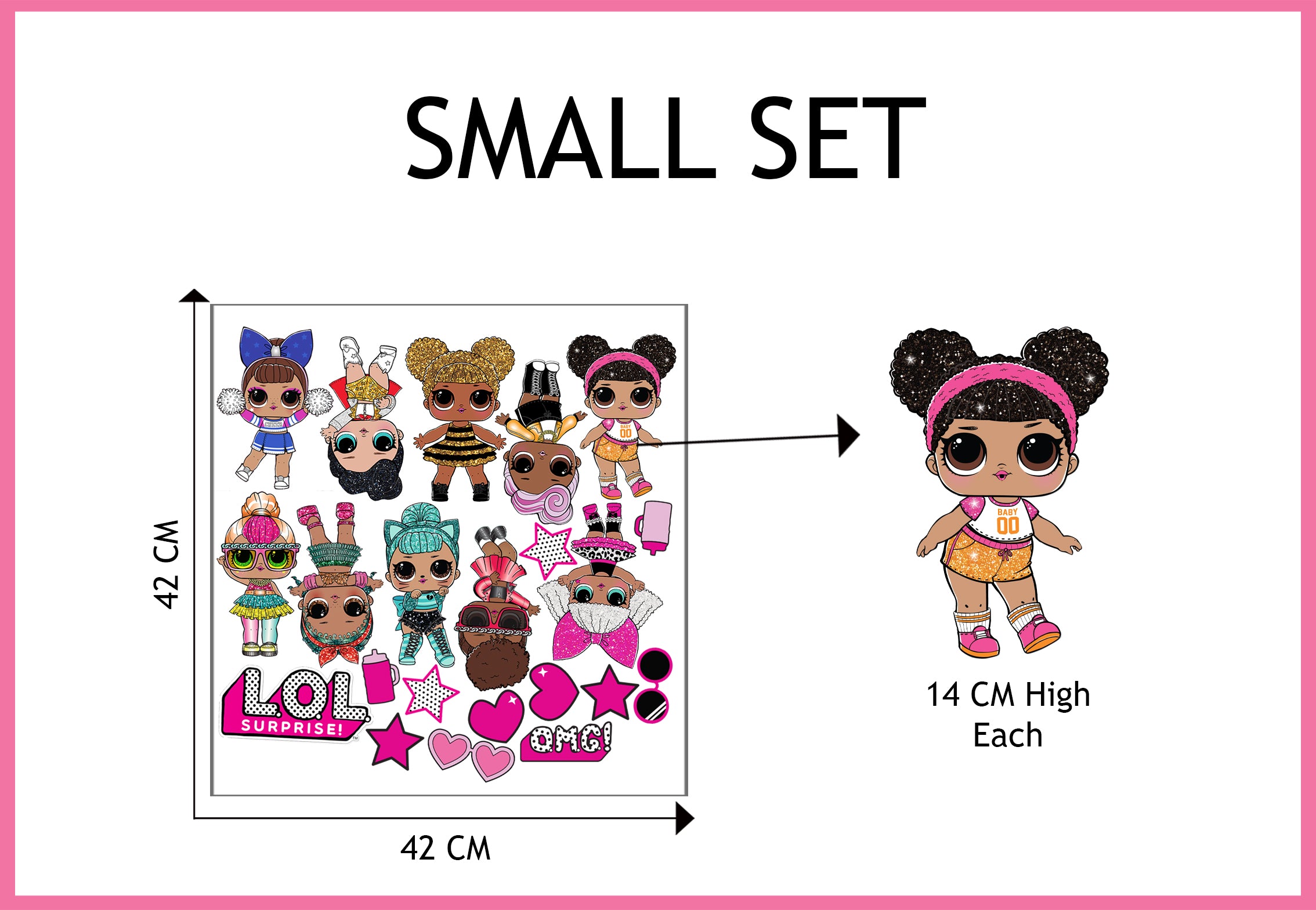 LOL SURPRISE Dolls Set Wall Sticker Decal WC358