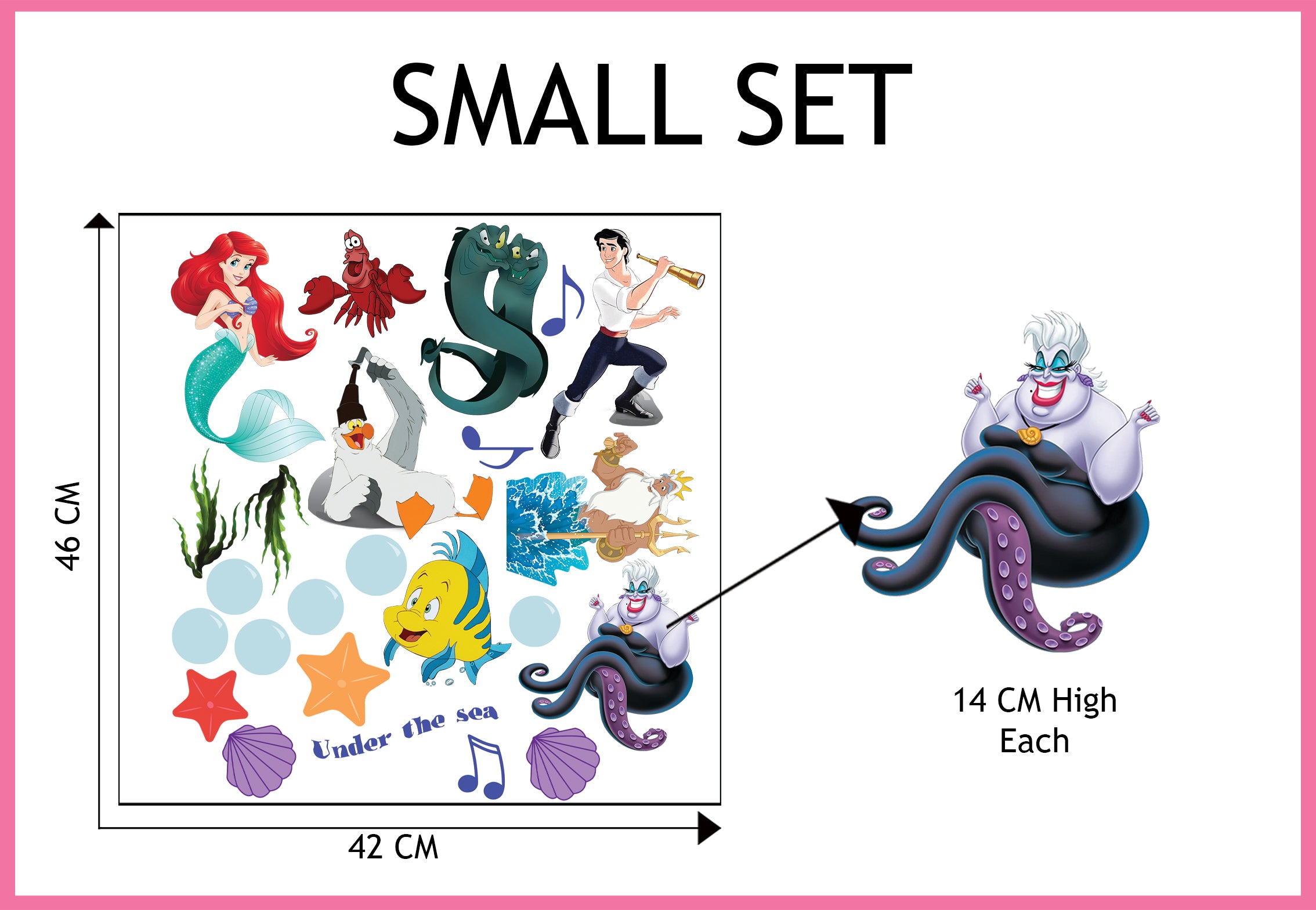 The Little Mermaid Set Disney Princess Characters Wall Sticker Decal WC361
