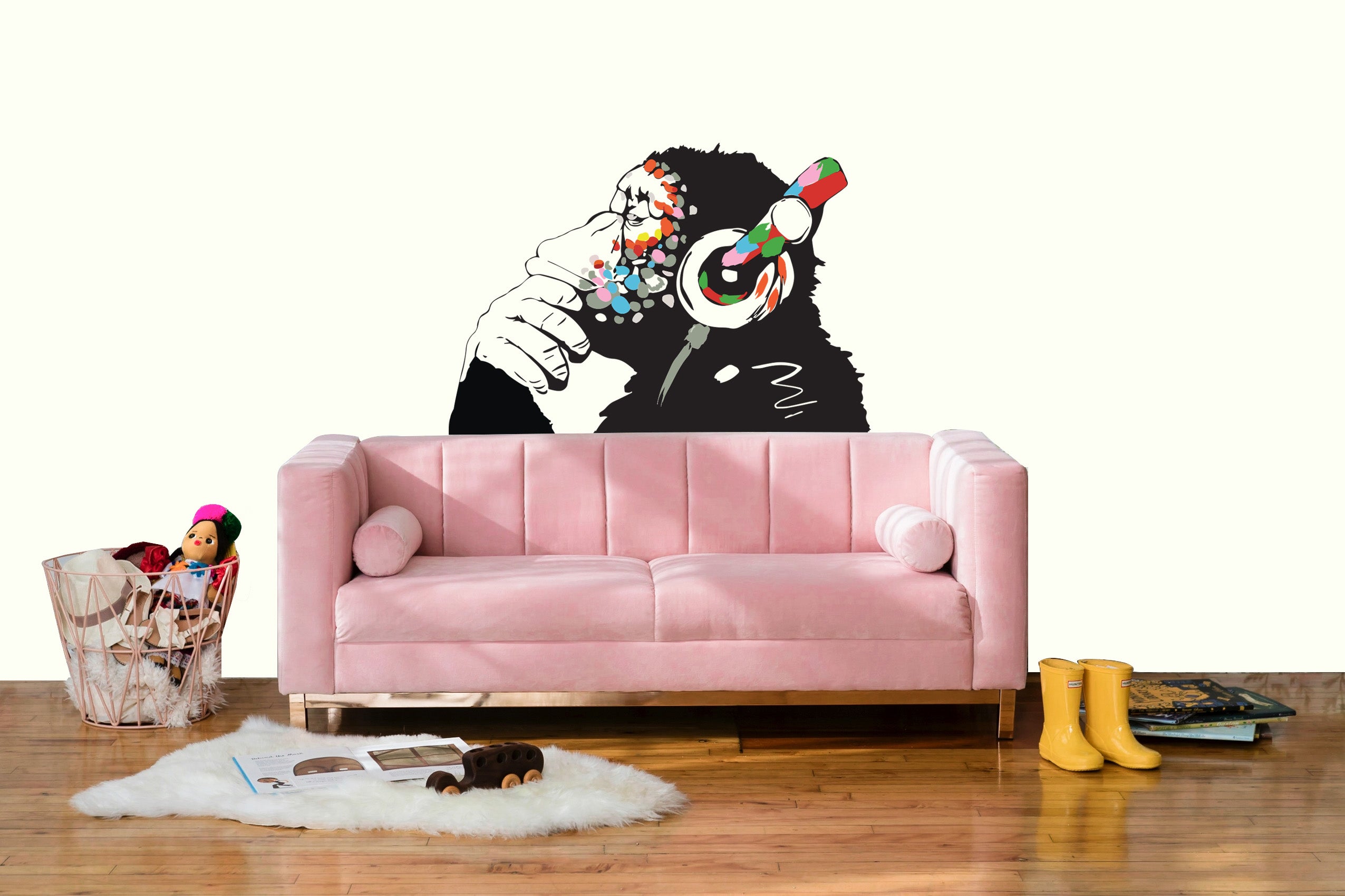 Banksy pensée singe Graffiti Street Art Wall Sticker Decal WC365