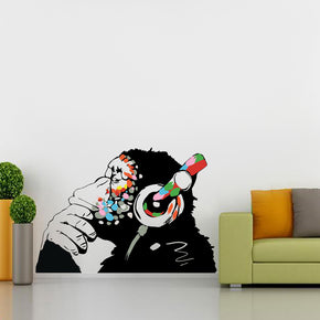 Banksy Thinking Monkey Graffiti Street Art Wall Sticker Decal WC365