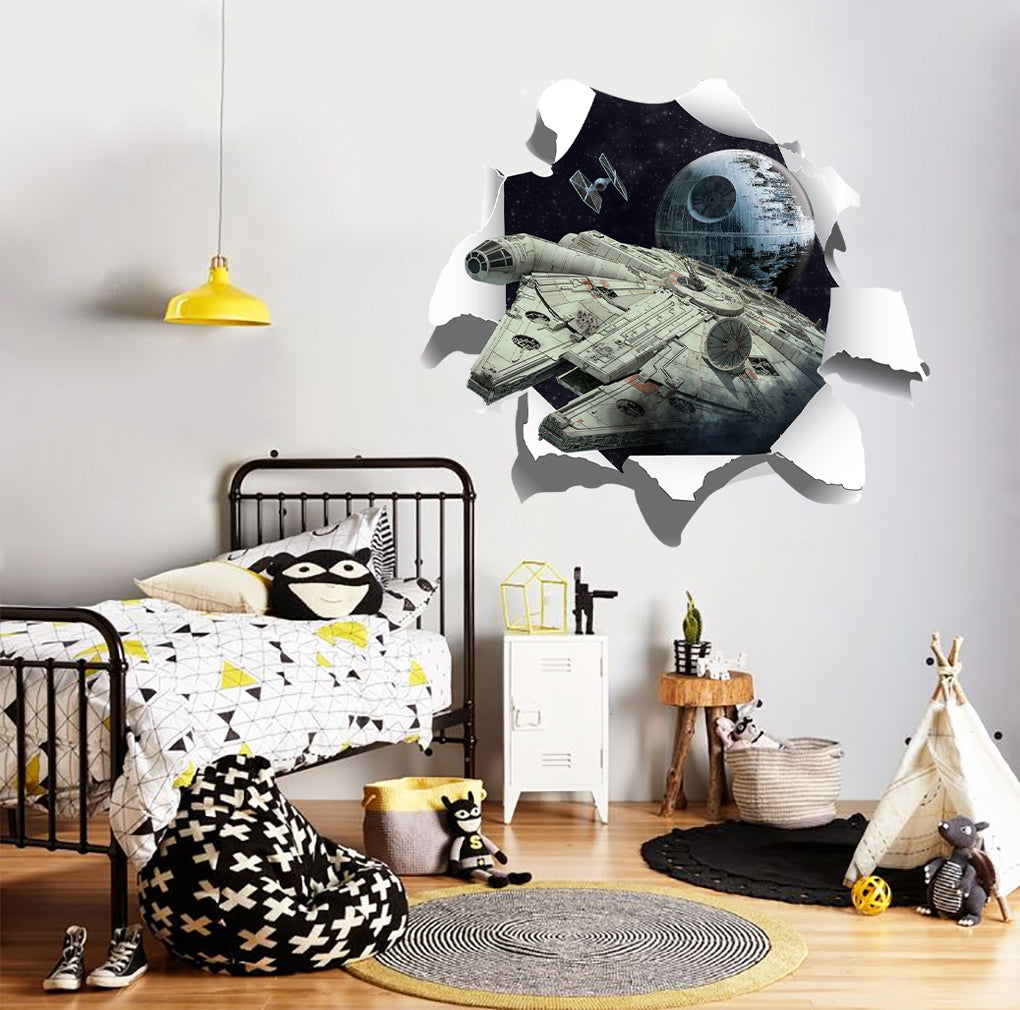 Star Wars Ships Millennium Falcon 3D Torn Paper Wall Sticker Decal WC366