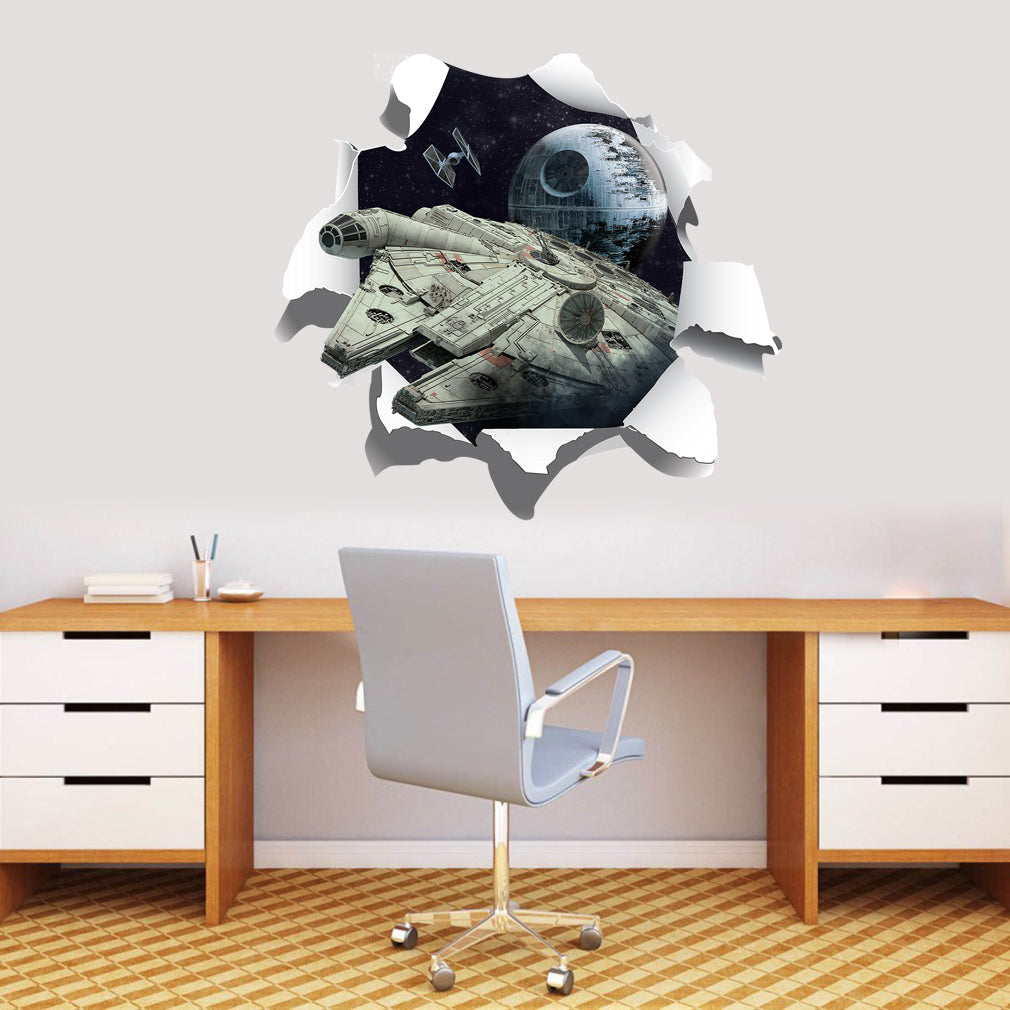 Star Wars Ships Millennium Falcon 3D Torn Paper Wall Sticker Decal WC366