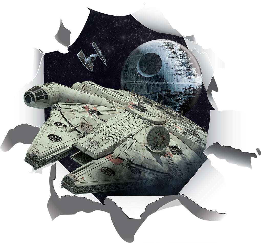 Star Wars Ships Millennium Falcon 3D Torn Paper Wall Sticker Decal WC366