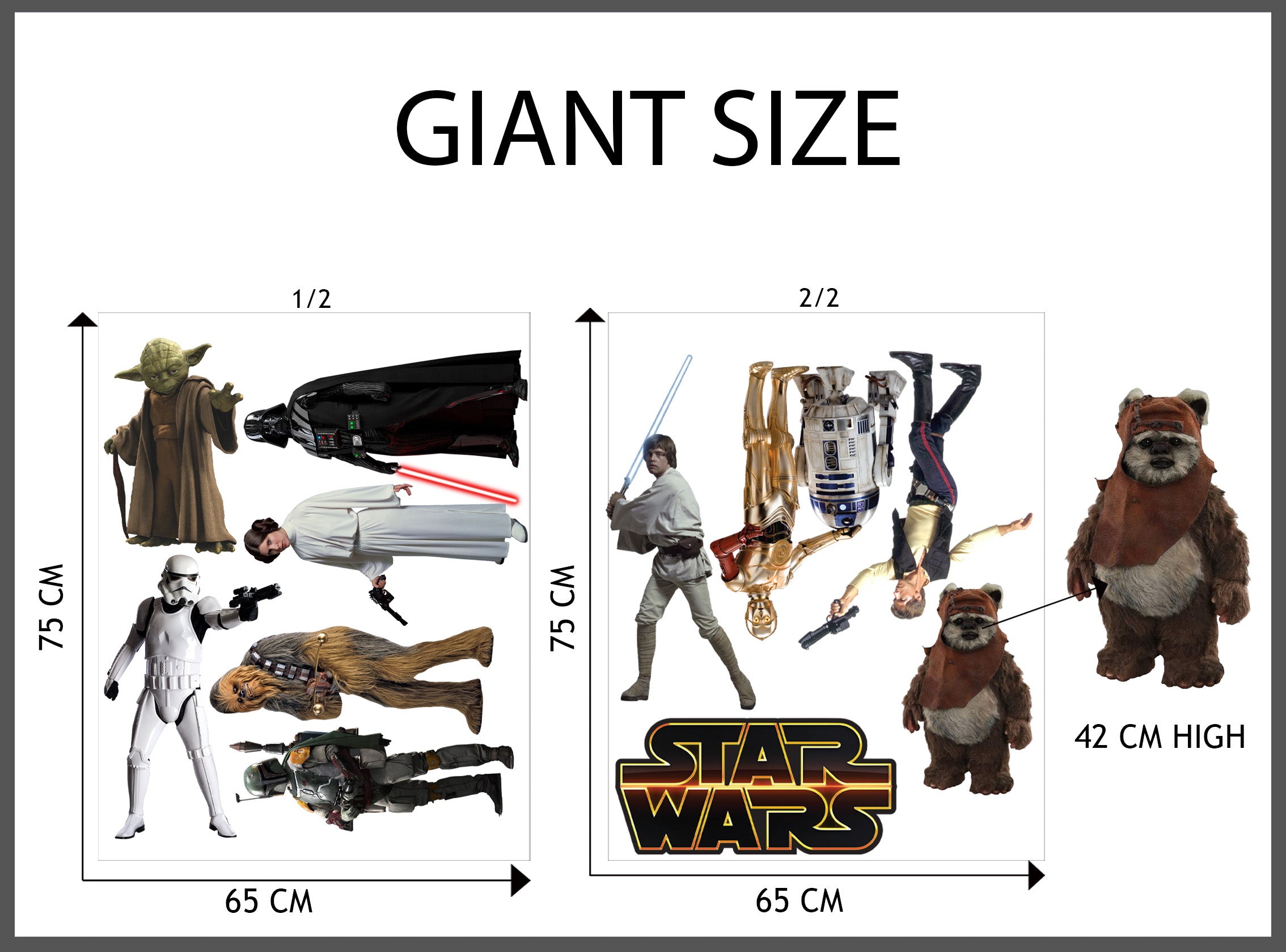 Star Wars Personnages Set Stickers Muraux Stickers WC369