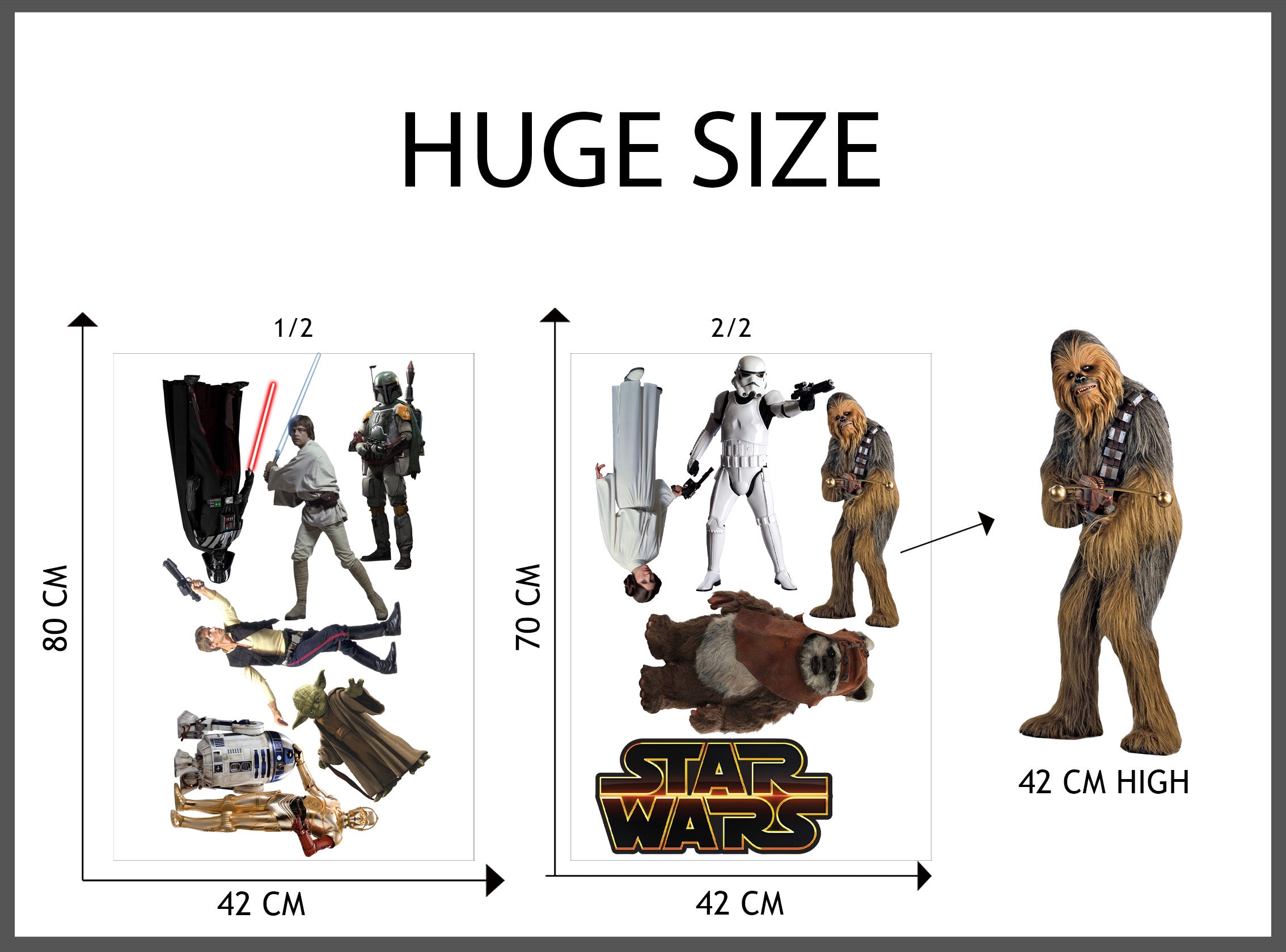 Star Wars Personnages Set Stickers Muraux Stickers WC369