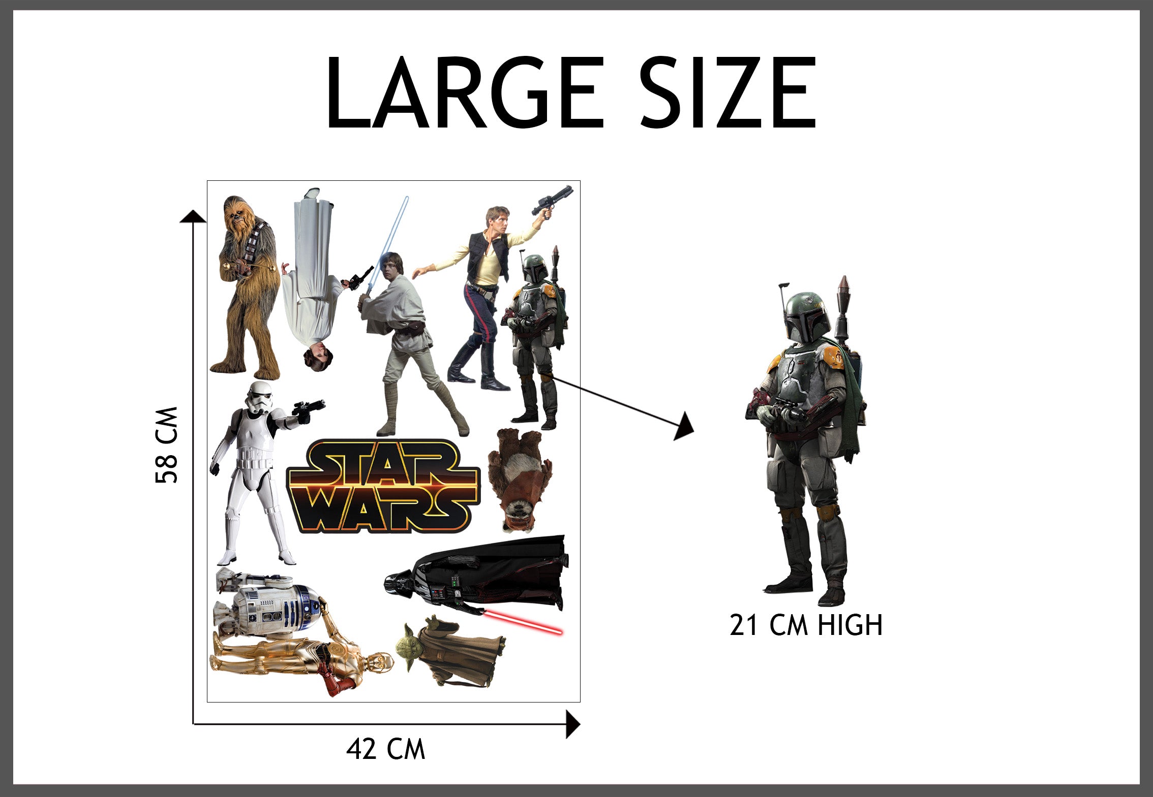 Star Wars Personnages Set Stickers Muraux Stickers WC369