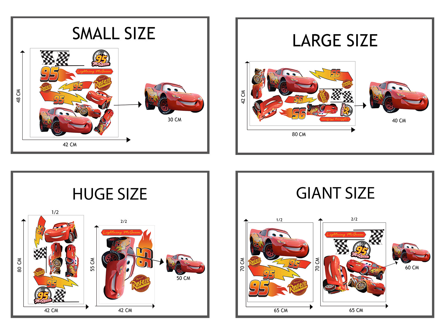 Lightning McQueen Disney Cars Set Wall Stickers Décalcomanies WC371