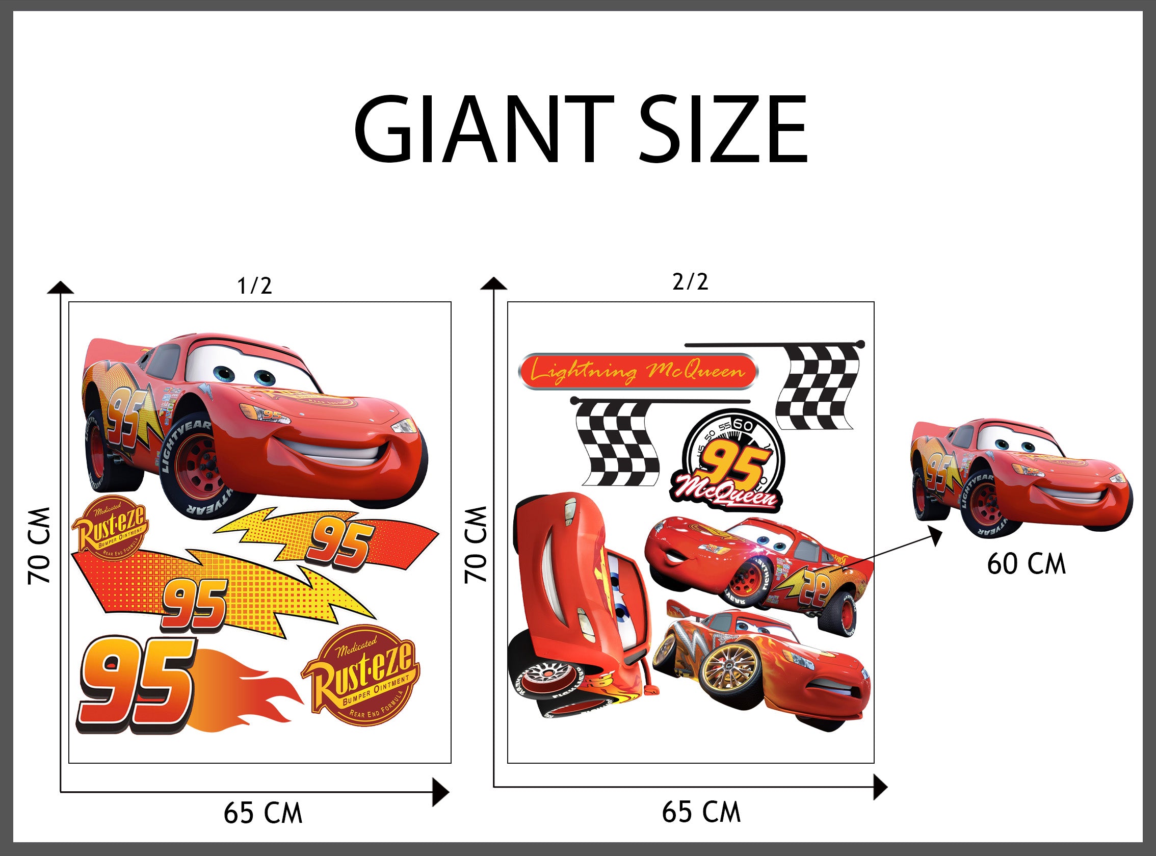 Lightning McQueen Disney Cars Set Wall Stickers Décalcomanies WC371