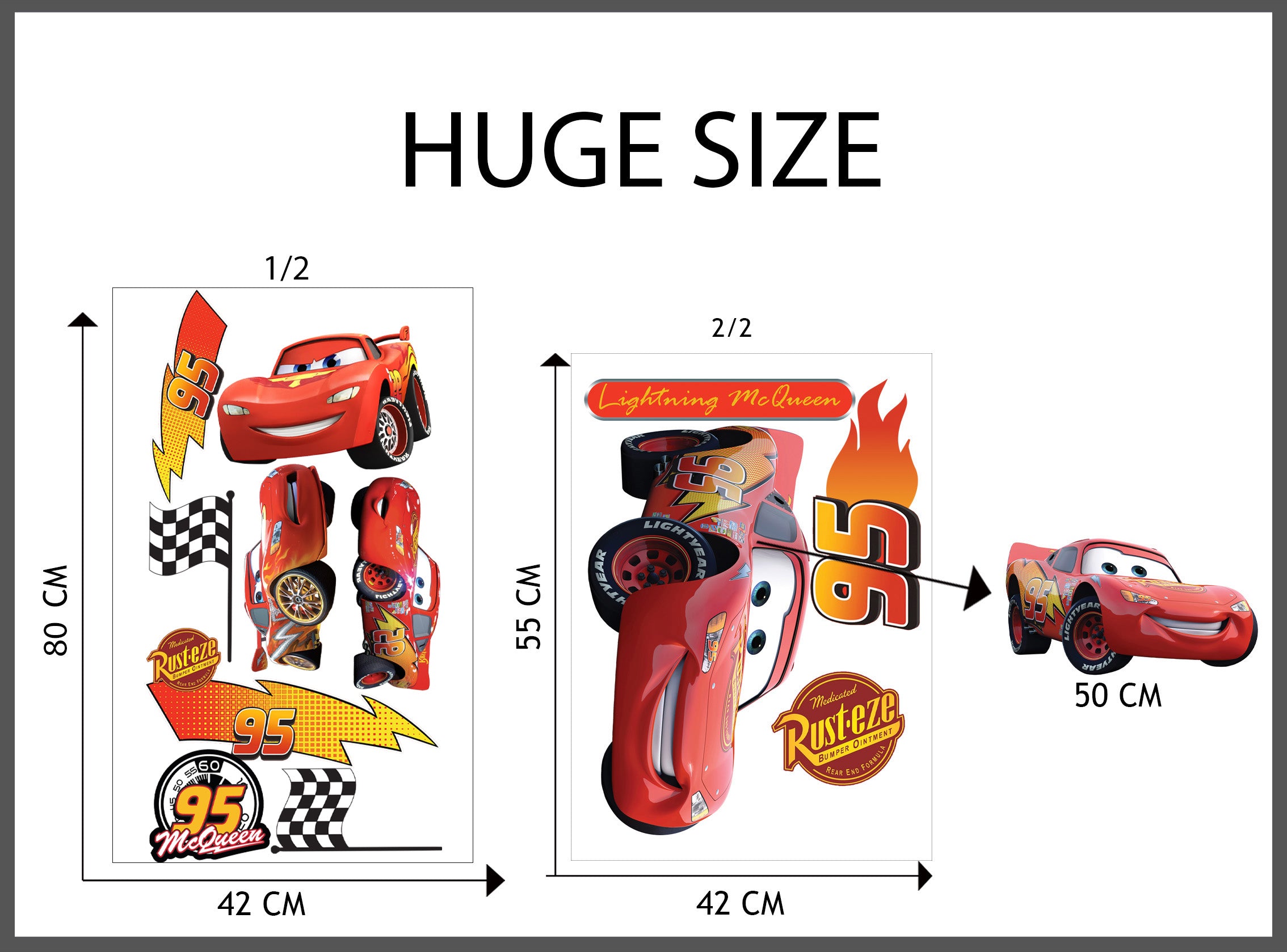 Lightning McQueen Disney Cars Set Wall Stickers Décalcomanies WC371