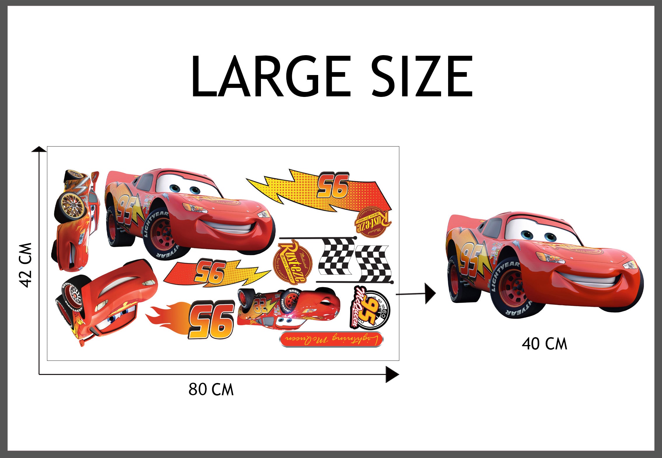 Lightning McQueen Disney Cars Set Wall Stickers Décalcomanies WC371