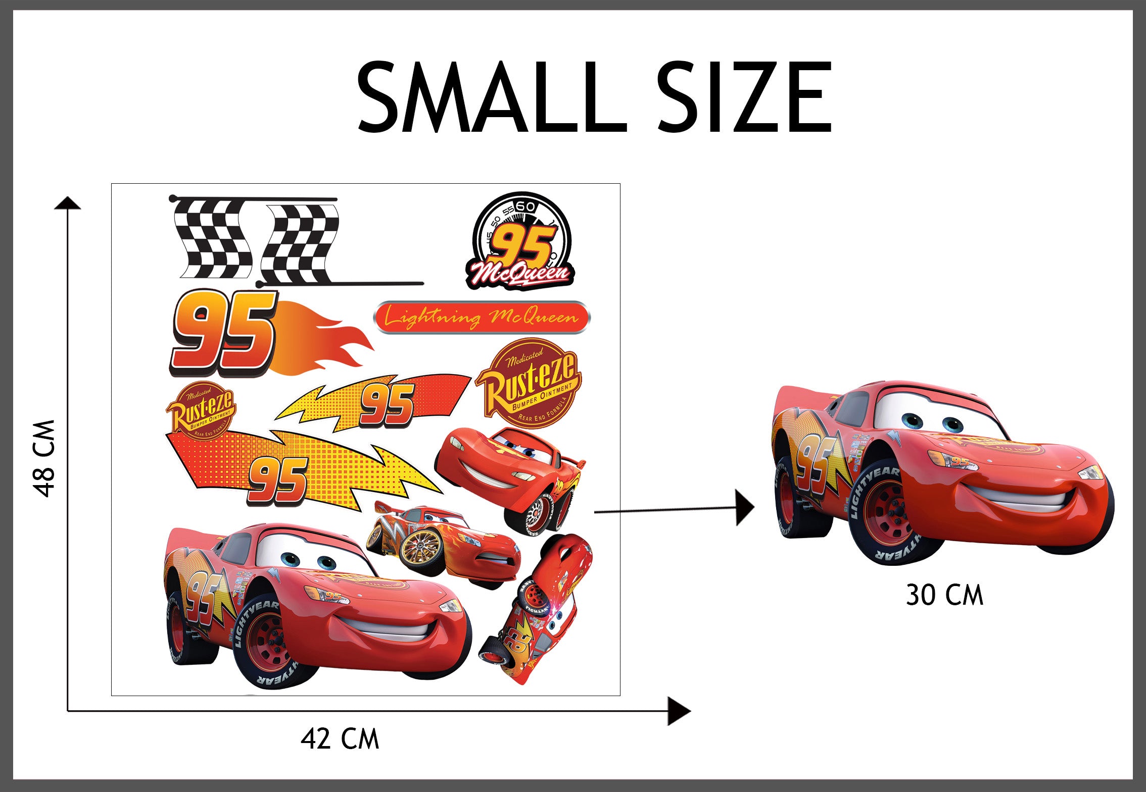 Lightning McQueen Disney Cars Set Wall Stickers Décalcomanies WC371