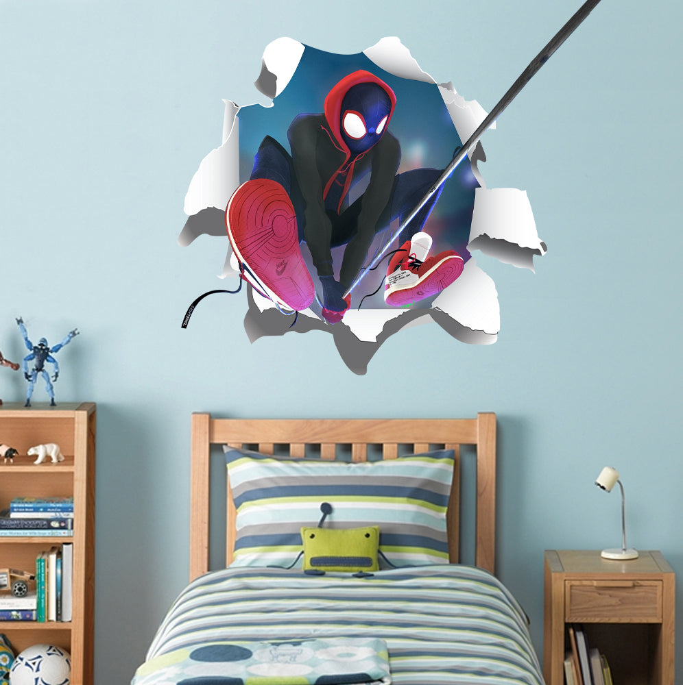 Spider-Man Into The Spider Verse 3D Torn Paper Effect Wall Sticker Decal WC372