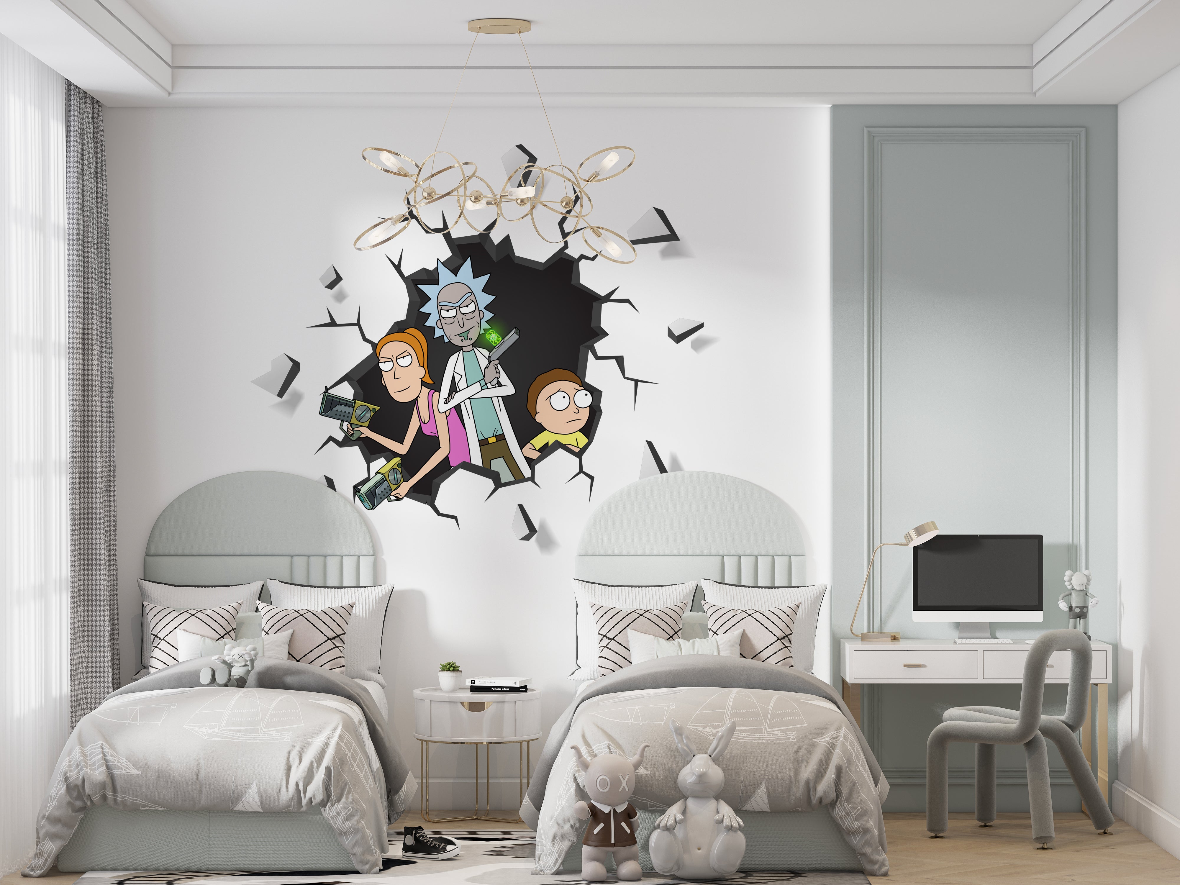 Rick & Morty 3D Explosion Effect Wall Sticker Decal WC393