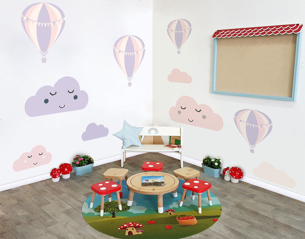 BALLOON Set Personalized Custom Name Wall Sticker Decal WC73